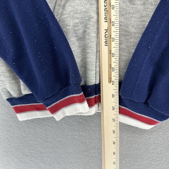 70s USA Track & Court Gray Tennis Zip Up Jacket SOFT Unisex L VTG Gym Retro Prep - Picture 4 of 9